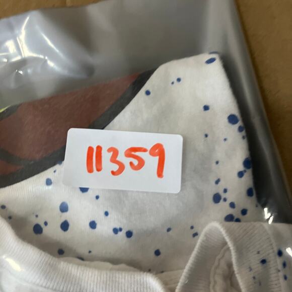 Space Jam T-Shirt Mens L White Blue Splatter Graphic Looney Tunes Basketball - Picture 7 of 7